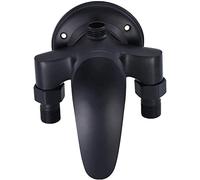 KOMEYA Taps,Sink Tap,Outside Taps Kit Garden Taps Outdoor Taps Modern Wall Mounted Brass Bathroom Shower Mixer Taps Single Lever Cold and Hot Water Faucet Black Paint
