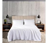 KOMFIT King Size Flat Sheet Only - Pack of 3, 100% Egyptian Cotton 600 Thread Count Top Sheet, Hotel Quality Ultra Soft Cooling & Breathable Bed Sheet for Home & Hotel Use, Easy Care, White Solid