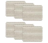 Komforbaa Cotton Woven Placemats Set of 6,Fabric Mats with Lace Trim for Dining Table, Rustic Natural Decoration,Beige
