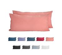 Komfortec 100% cotton cushion covers, set of 2, 40 x 80 cm, super soft premium jersey pillowcase, 150 g/m², cushion cover, powder colour
