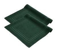 Komfortec Bath Mat Set, 2 Pieces, Terry Cloth Shower Mat, Washable Shower Mat & Bath Mat, 600 g/m² & 100% Cotton, Absorbent & Quick Drying, 50 x 70 cm, Dungle Green