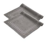 Komfortec Bath Mat Set, 2 Pieces, Terry Cloth Shower Mat, Washable Shower Mat & Bath Mat, 600 g/m² & 100% Cotton, Absorbent & Quick Drying, 50 x 70 cm, Anthracite