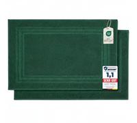 Komfortec Bath Mat Set, 2 Pieces, Terry Cloth Shower Mat, Washable Shower Mat & Bath Mat, 600 g/m² & 100% Cotton, Absorbent & Quick Drying, 50 x 70 cm, Dungle Green