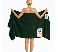 Komfortec Bath Towel 100 x 200 cm 100% Cotton Sauna Towel XXL Soft Large Terry Cloth Quick Drying Dark Green