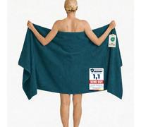 Komfortec Bath Towel 100 x 200 cm 100% Cotton Sauna Towel XXL Soft Large Terry Cloth Quick Drying Petrol Blue