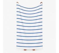 Komfortec Beach Towel 100 x 180 cm, Cotton, Large Bath Towel with Striped Design, Soft and Absorbent, Ideal for Beach, Pool and Holidays (Blue)