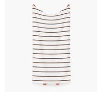 Komfortec Beach Towel 100 x 180 cm, Cotton, Large Bath Towel with Striped Design, Soft and Absorbent, Ideal for Beach, Pool and Holidays (Beige)