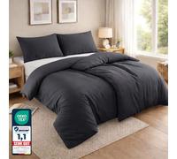 Komfortec Bed Linen 135 x 200 cm 4-Piece Bedding Sets 2 Duvet Covers 135 x 200 cm + 2 Pillowcases 80 x 80 cm Anthracite with Zip