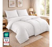 Komfortec Bed Linen 135 x 200 cm 4-Piece Bedding Sets 2 Duvet Covers 135 x 200 cm + 2 Pillowcases 80 x 80 cm White with Zip