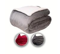 Komfortec Cuddly Blanket, 150 x 200 cm, Oeko-Tex Certified Fluffy Fleece Blanket, Warm Sherpa Sofa Throw, Thick Sofa Blanket, Grey