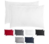 Komfortec Cushion Cover Set of 2-100% Microfibre, Soft & Breathable, with Zip - Pillowcase - Washable & Easy Care - White - 40 x 60 cm