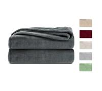 Komfortec Fleece Blanket, Throw for Sofa, Couch, Super Soft, Warm, 150x200 cm, Dark Grey