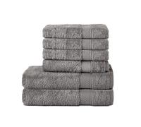 Komfortec Hand Towel Set 6 Pieces 100% Cotton | 2 x bath towels 70 x 140 cm, 4 x hand towels 50 x 100 cm, terry cloth, soft and absorbent, anthracite grey