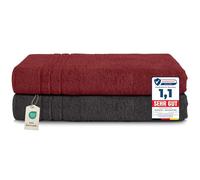 Komfortec Jumbo Bath Towels, 100% Cotton, Quick Dry, 80x200, Black