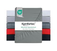 Komfortec Brushed Microfibre Fitted Sheet 90 x 200 cm Grey