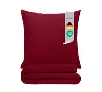 Komfortec Premium Bed Linen 135 x 200 cm with 1 Pillowcase 80 x 80 cm Brushed Microfibre Set - Red