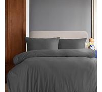 Komfortec Bed Linen Set, microfibre, Charcoal, 155x220 + 1x 40x80