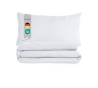 Komfortec Premium Bed Linen 155 x 220 cm with 1 Pillowcase 40 x 80 cm Brushed Microfibre - White