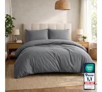 Komfortec Premium Bed Linen 240 x 220 cm with 2 Pillowcases 40 x 80 cm Brushed Microfibre Set - Grey