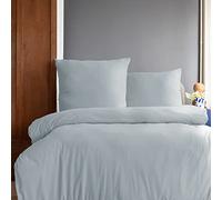 Komfortec Premium Super Soft Bed Linen 2-Piece 155 x 220 cm Duvet Cover + 80 x 80 cm Pillowcases Brushed 100% Microfibre Grey