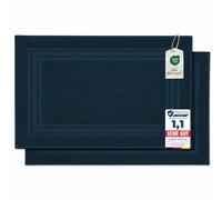 Komfortec Set of 2 Bath Mats Made of 100% Cotton, 600 GSM, Washable Bath Mat, Absorbent, Terry Cloth, 50 x 70 cm, Petrol