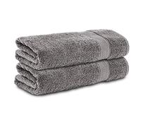Komfortec Set of 2 Hand Towels 50 x 100 cm 100% Cotton 470 g/m² Terry Cloth Soft Anthracite Grey