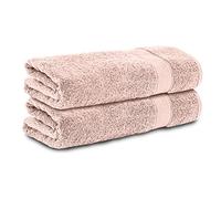 Komfortec Set of 2 Hand Towels 50 x 100 cm 100% Cotton Terry Towelling Soft Pink