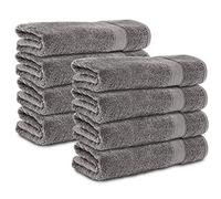 Komfortec Set of 8 hand towels, 50 x 100 cm, made from 100% cotton, 470 g/m², terry cloth, soft, anthracite grey