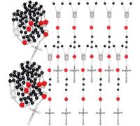 KOMI 12 Pcs Black Pearl Rosary Beads Catholic for Women Rosaries Catholic Bulk Pearl Beads Dozen Necklace First Communion Confirmation Christening Memorial Gifts for Guest