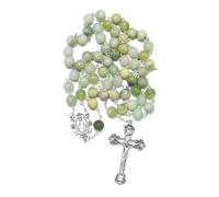 KOMI 8mm Stone Rosary Beads for Women Virgin Mary Rosary Necklace Catholic Holy Rosaries Crucifix Religious Gifts