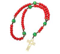 KOMI Catholic Rosary Beads for Men Holy Prayer Beads Rosary Necklace with Crucifix Cross Rosary Catholic Christmas Gifts, 22" x 6.7" x 2" x 1.3", Wood, No Gemstone