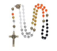 KOMI Crystal Beads Rosary Catholic for Women With Rosary Pouch St Benedict Rosaries Beads Necklace First Communion Confirmation Christian Keepsake Gifts