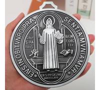KOMI Home Blessing and Protection 5" Large St Benedict Medal Statue, St Benedict Medals for Wall Hanging