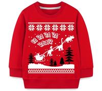 komi kyanissor Toddler Boys Ugly Christmas Jumper Sweatshirt Dinosaur Santa Sleigh Pattern Cotton Pullover Dino Shirt Holiday Party Outfit 5 Years