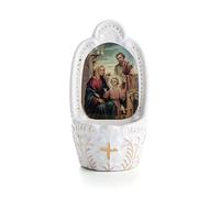 KOMI Porcelain Holy Family Catholic Holy Water Font for Entrance of Home Church Wall Hanging Decor Great Gift for First Communion Confirmation Housewarming Catholic
