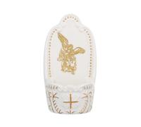 KOMI Porcelain Holy Water Font for Home Catholic Wall Decor St Michael Holy Water Holder for Church Altar Tabletop Home Housewarming Catholic