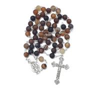 KOMI Saint Michael the Archangel Rosary for Women 8mm Stone Beads Rosary Necklace Catholic Holy Rosaries Crucifix Rosarios Catolicos Religious Gifts