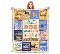KoMico Dog Mom Blanket for Women for Dog Lovers & Dog Owners, Soft & Cozy Dog Themed Blanket, Ideal Dog Mum Gift for Women 150x130CM