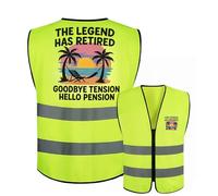 KoMico Funny Retirement Vest - Hi Vis Reflective Vest with Hilarious Message, Neon Green Gag Gift for Retirees, Coworkers, Bosses, Friends, Retirement Party Decoration & Present Idea