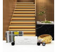 KOMIGANLED Intelligent Motion Sensor LED Stair Lighting Kit KMG-3233, 40 Inch (100 cm) Long Cuttable Strip Light for Indoor LED Stair Lights (Warm White 3000K, 20 Stairs)