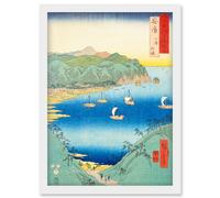 Kominato, Uchiura Awa Province Utagawa Hiroshige Japan Woodblock Artwork Framed Wall Art Print A4 Artery8 White One Size