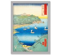 Kominato, Uchiura Awa Province Utagawa Hiroshige Japan Woodblock Artwork Framed Wall Art Print A4 Artery8 Light Grey One Size