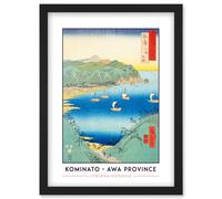Kominato, Uchiura Awa Province Utagawa Hiroshige Japan Woodblock Classic Collection Artwork Framed Wall Art Print A4 Artery8 Black One Size