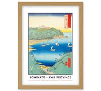 Wee Blue Coo Kominato, Uchiura Awa Province Utagawa Hiroshige Japanese Woodblock Classic Collection Artwork Framed Wall Art Print A4