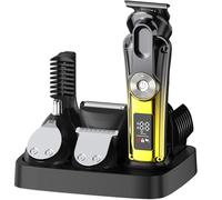 KOMINGDON Beard Trimmer 6-in-1 for Men with 8 Attachments, IPX6 Waterproof, 120min Cordless, LED Display - Multi-Grooming Kit for Face/Body/Hair/Nose (Shaving Trimmer & Clippers)