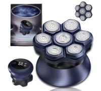 KOMINGDON Upgraded 7D Head shavers for Bald Men,Bald Head Electric Razors,Waterproof Dry Wet Rotary Shavers/Razor for Balder with an Extra agnetic Head（Blue）
