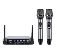 KOMISON UHF Handheld Wireless Karaoke Microphone System with Echo Cordless Mic Box with Receiver Metal for Singing Speech Meeting Church Wedding Home KTV Set, 280FT