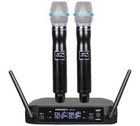 KOMISON Wireless Microphone,Metal Dual Professional UHF Cordless Dynamic Mic Handheld Microphone System for Home Karaoke, Meeting, Party, Church, DJ, Wedding, Home KTV Set, 260ft