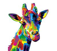 KOMKING Paint by Numbers for Adults & Kids, Paint by Numbers Kits Canvas Painting by Numbers Arts and Crafts Kit for Kids Adults, Colorful Giraffe 16x20 Inches