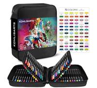 KOMLISARTS 72 Colours Colours Pencil Set, Eraser And Sharpener - Ideal For Drawing And Colouring - Soft Oil-Based Refill Ideal For Adults And Beginners